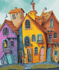 Whimsical Cartoon House Diamond Painting