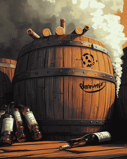 Whiskey Barrel Animation Diamond Painting