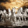 White Horses Elegance Diamond Painting