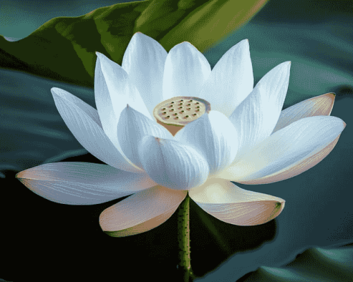 White Lotus Flower Diamond Painting