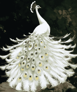 White Peacock Fantasy Diamond Painting