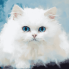 White Persian Kitten Diamond Painting