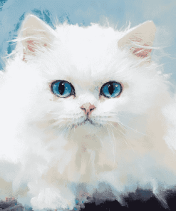 White Persian Kitten Diamond Painting