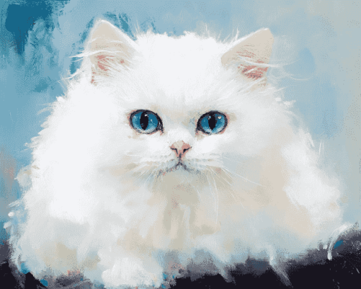 White Persian Kitten Diamond Painting