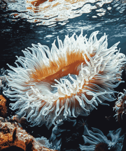 White Sea Anemone Ocean Life Diamond Painting