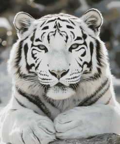 White Siberian Tiger Diamond Painting