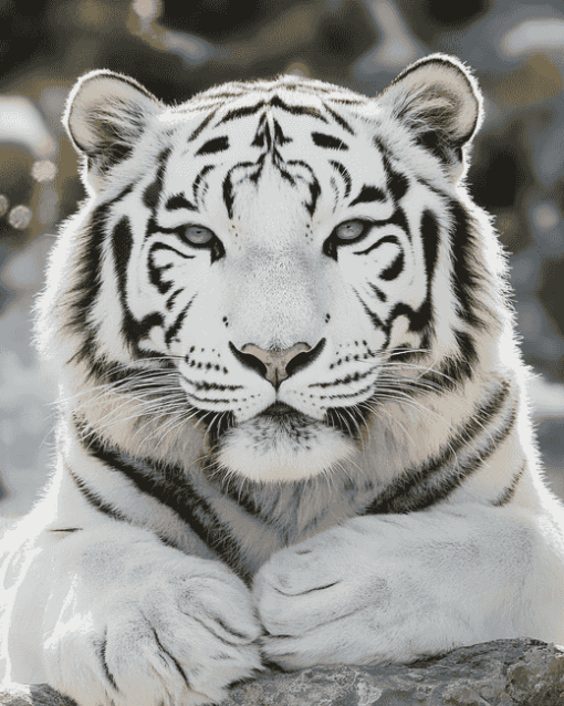 White Siberian Tiger Diamond Painting