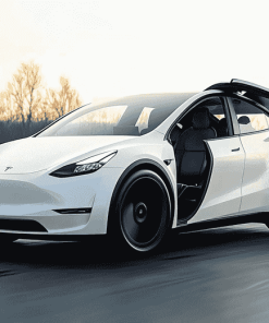 White Tesla Model Y Diamond Painting