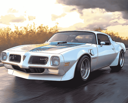 White Trans Am Car Diamond Painting