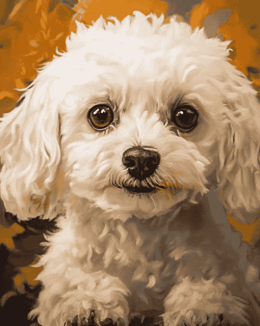 White Yorkiepoo Puppy Diamond Painting