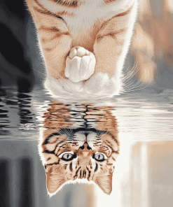 Wild Cats Reflection Diamond Painting