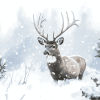 Winter Deer in Snow Diamond Painting