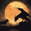 Wolf Dragon Silhouette Diamond Painting