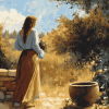 Woman At The Well Vintage Diamond Painting