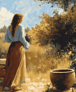 Woman At The Well Vintage Diamond Painting