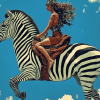 Woman Riding Zebra Diamond Painting