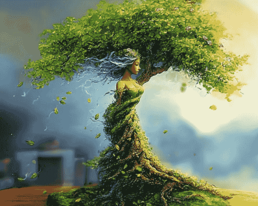 Woman Tree Fantasy Diamond Painting