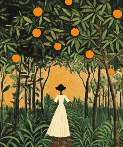 Woman in Vintage Orange Grove Diamond Painting