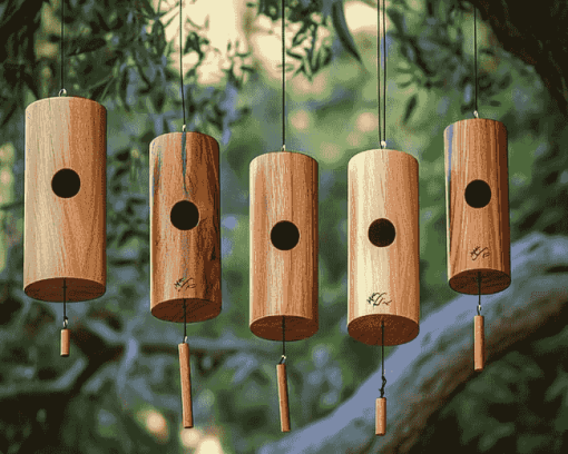 Woodland Landscape Wooden Wind Chimes Diamond Painting