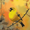 Yellow Finches Bird Diamond Painting