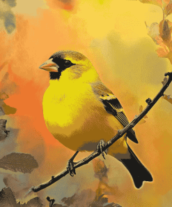 Yellow Finches Bird Diamond Painting