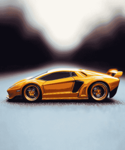 Yellow Hot Wheels Cars Diamond Painting