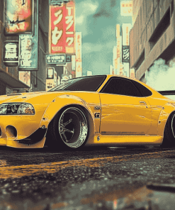 Yellow JDM Car Style Diamond Painting