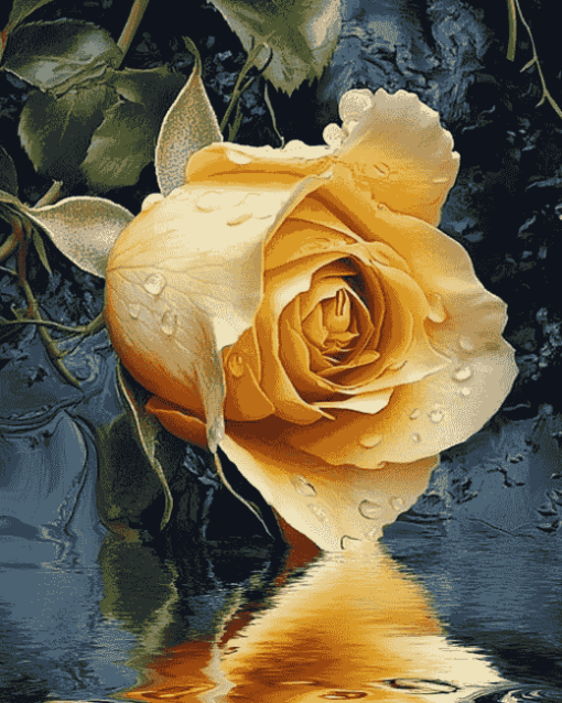 Yellow Rose Blossom Diamond Painting