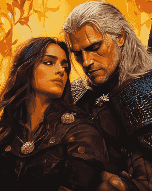 Yennefer and Geralt Magic Themed Diamond Painting