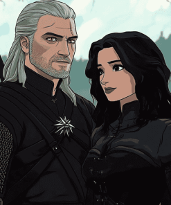 Yennefer and Geralt in The Witcher Diamond Painting