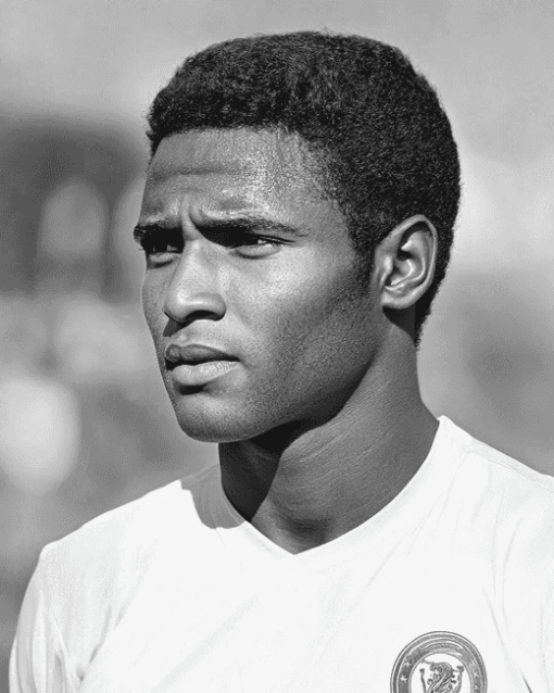 Young Eusebio Black White Diamond Painting