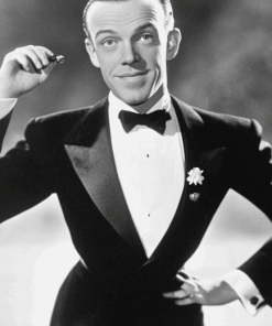 Young Fred Astaire Black and White Diamond Painting